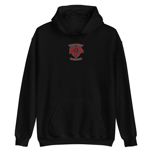 Love Hurts Embroidered Hoodie in Black from The Geons